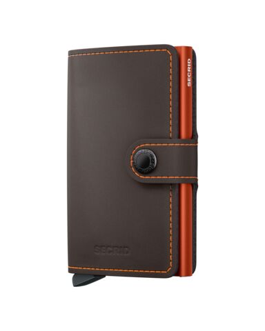 WEB_Small-Matte - Miniwallet - Truffle & Orange - Orange - Front