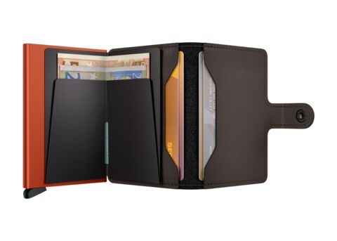WEB_Small-Matte - Miniwallet - Truffle & Orange - Orange - Open